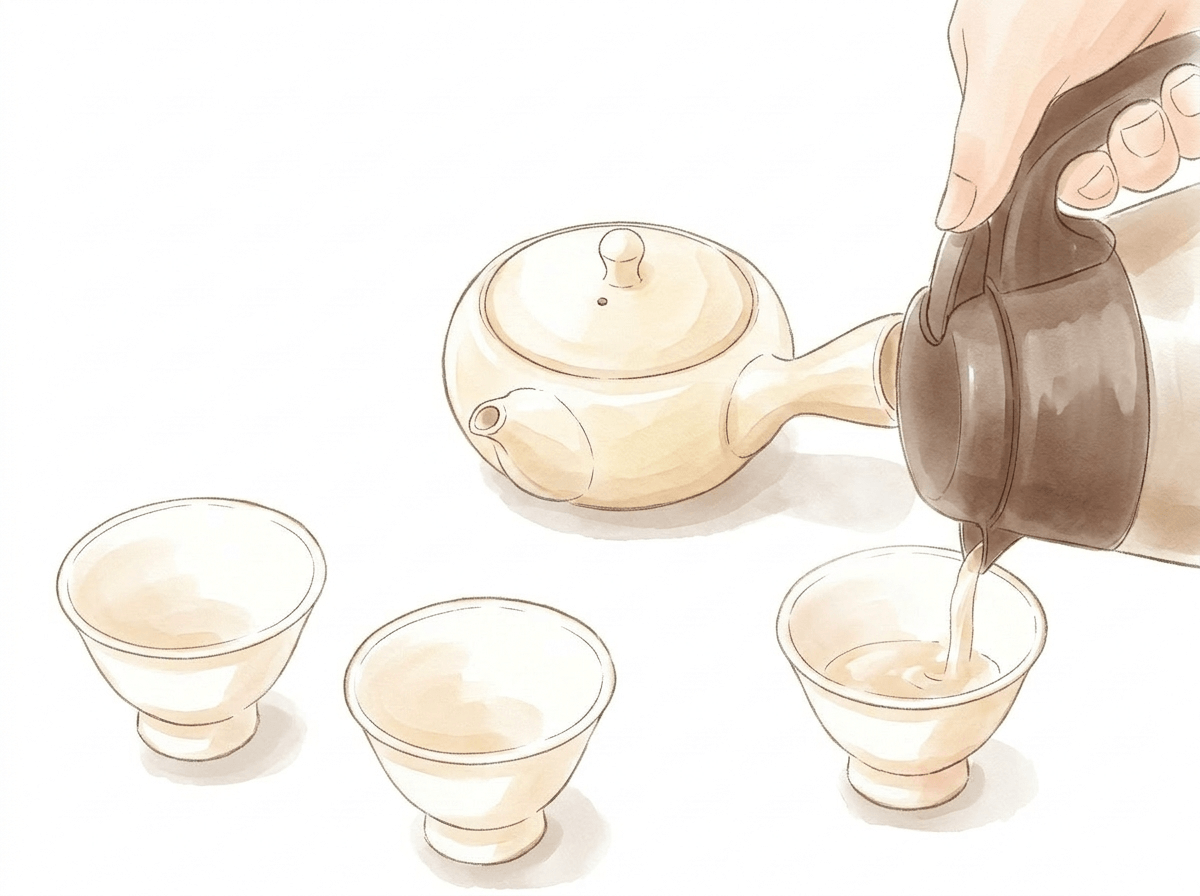 お湯を沸かし70〜80℃に湯冷ましする